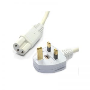 2M UK PLUG TO C15 HOT CONDITION"  IEC SOCKET - WHITE"
