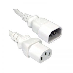 0.5M IEC C13 SOCKET - C14 PLUG MAINS EXTENSION CABLE - WHITE