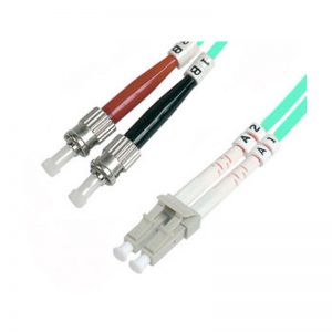 1M OM3 50/125 LC-ST DLX 2.8mm FIBRE OPTIC CABLE - AQUA