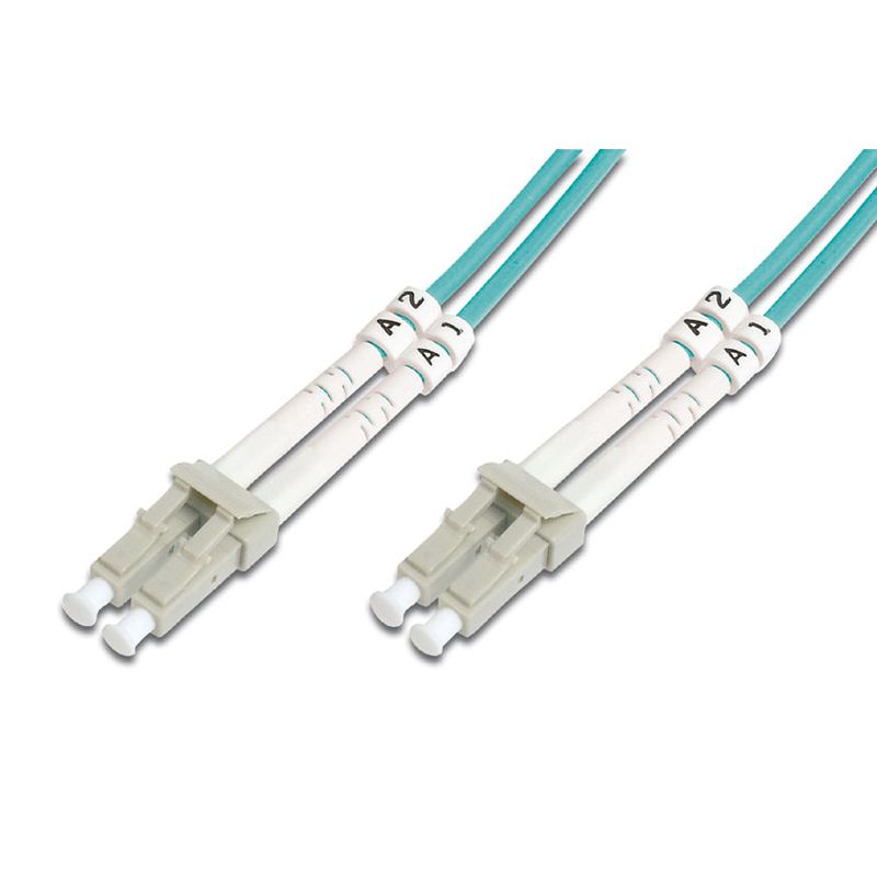 1.5M OM4 50/125 LC-LC DLX 2.8mm FIBRE OPTIC CABLE – AQUA