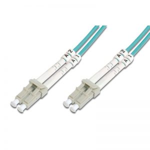 5M OM4 50/125 LC-LC DLX 2.8mm FIBRE OPTIC CABLE - AQUA