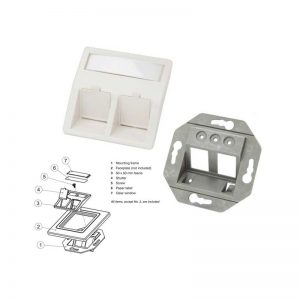 SHIELDED DOUBLE ANGLED KEYSTONE MODULE - 50x50mm