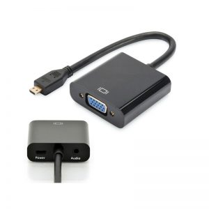 0.2M MICRO HDMI D TO VGA & 3.5mm AUDIO ADAPTOR CABLE - M-F