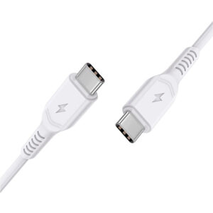 1M USB-C-C - 2 Gbps / 60W PD CHARGING CABLE  (P-P) - WHITE