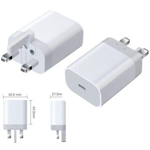 1 PORT USB-C PD MAINS FAST TRAVEL CHARGER 20W - WHITE