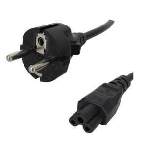2M STRAIGHT EUROPEAN MAINS PLUG TO C5 CLOVER LEAF SOCKET CBL