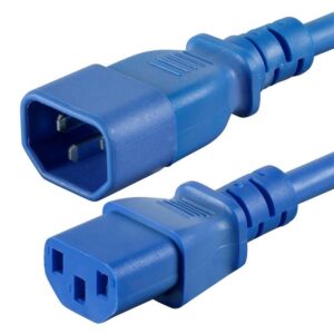 2M IEC MAINS EXT. CABLE - IEC C13 SKT. TO C14 PLUG - BLUE