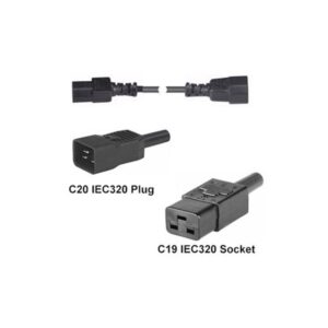 2M IEC C20 PLUG TO IEC C19 SOCKET POWER EXTENSION CABLE