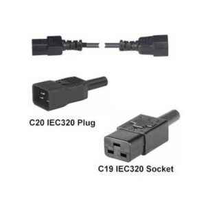5M IEC C20 PLUG TO IEC C19 SOCKET POWER EXTENSION CABLE