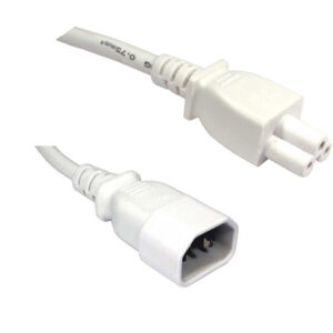 1M IEC ADAPTOR CBL - C14 PLUG TO C5 (CLOVER LEAF) SKT - WHIT