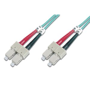 1M OM3 50/125 SC-SC DLX 2.8mm FIBRE OPTIC CABLE - AQUA