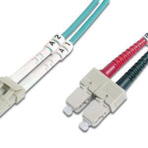 40M OM4 50/125 LC-SC DLX 2.8mm FIBRE OPTIC CABLE - AQUA