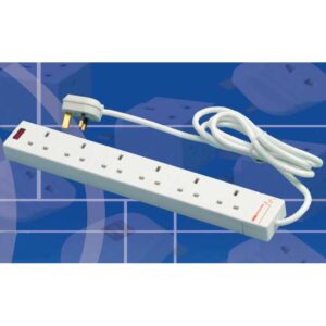 6 WAY SURGE PROTECTED MAINS EXTENSION -1M