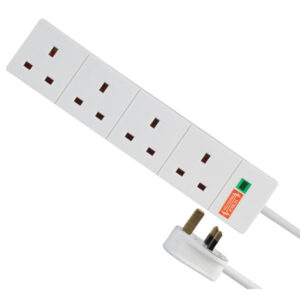 4 WAY SURGE PROTECTED MAINS GANG SOCKET STRIP - 5M