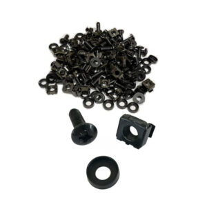 19 INCH RACK CAPTURED CAGE NUTS & M6 BOLTS -BLACK (50 PACK)