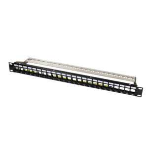 24 PORT EMPTY MODULAR KEYSTONE PATCH PANEL - SHIELDED (1U)