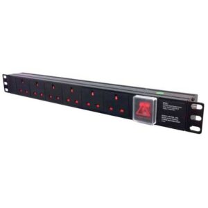 1U 6 WAY PDU 13A SOCKETS TO 13A PLUG + SURGE PROTECTOR