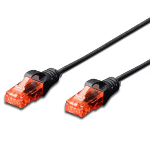SLIM 1M CAT.6 UTP LSZH PATCH CABLE CABLE - BLACK (SNAGPROOF)