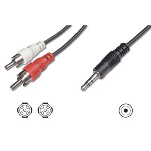 1M 3.5mm STEREO JACK - 2 X PHONO PLUGS