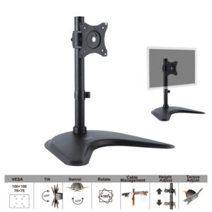 DIGITUS 15-27 INCH SINGLE VESA MONITOR STAND - ADJUSTABLE