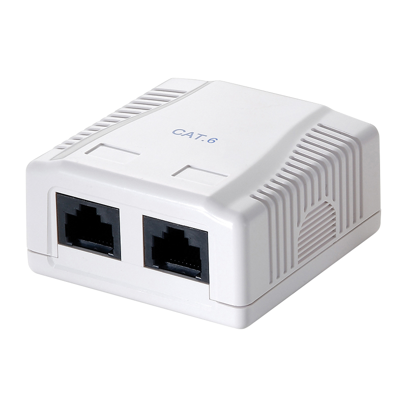 LOGILINK CAT.6 SURFACE MOUNTED BOX- 2 x RJ45 UTP – WHITE