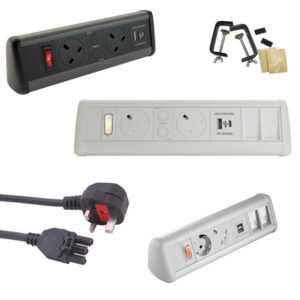 P-PACK DESK BLACK 6X POWER - USB A & C - MS