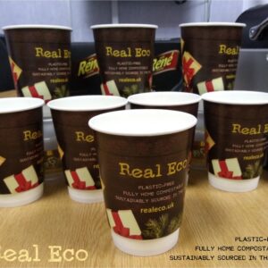 Real Eco 12oz Hot/Cold Cup "Christmas Gifts" Design - 100 Pack