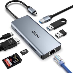 USB TYPE-C 8 PORT 1 x USB-C(PD), 2 x USB 3.0, 1 x USB 2.0, 1 x SD/Micro SD Reader, 1 x HDMI 4k, 1 X RJ45