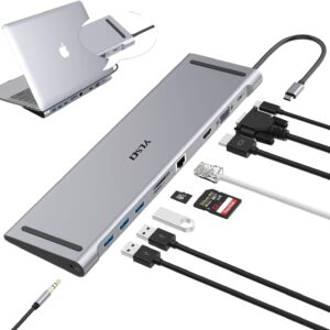 10 in 1 Docking Station - HDMI, VGA, RJ45, 3 x USB, USB-PD, Card Reader, Audio